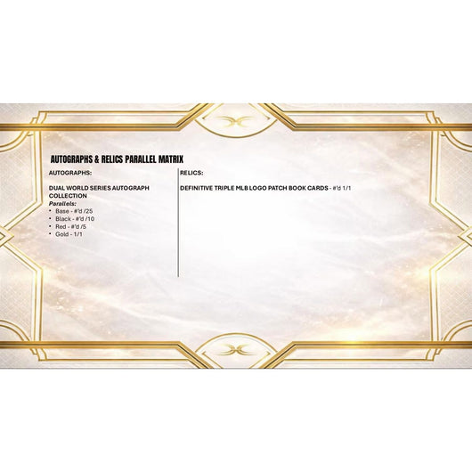 2025 Topps Definitive Baseball Hobby 2-Box Case
