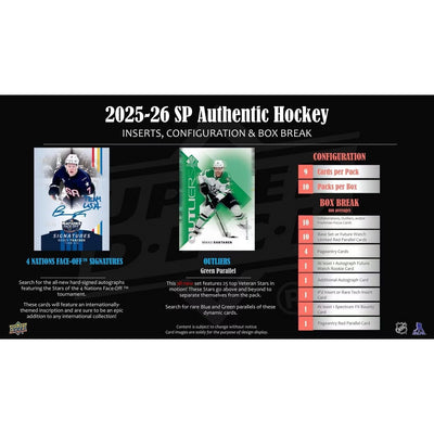 2025-26 Upper Deck SP Authentic Hockey Hobby Box *Contact Us To Order*