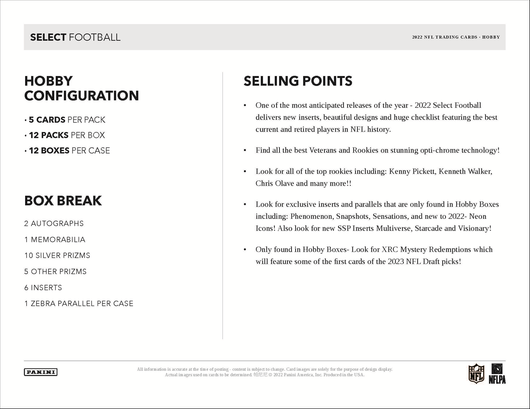 2022 Panini Select Football Hobby Box