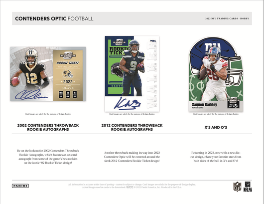 2022 Panini Contenders Optic Football Hobby 20 Box Case