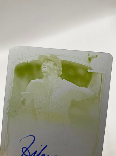 Riley Kelly 2025 Bowman Draft Yellow Printing Plate Auto 1/1 #CPA-RK