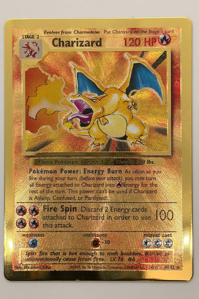 Charizard Metal Gold Card UPC Pokemon 25th Anniversary Celebrations 4/102