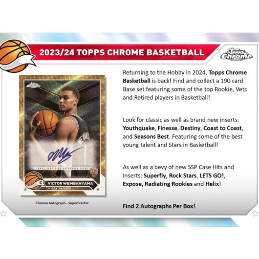 2023-24 Topps Chrome Basketball Blaster 40 Box Case