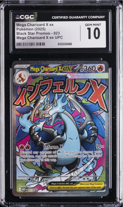 2025 Pokemon Mega Charizard X ex - 023  ME: Mega Evolution Promo (MEP) (CGC Graded 10 GEM MINT)