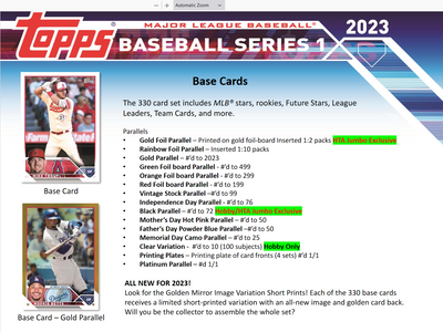 2023 Topps Series 1 Baseball Jumbo 6 Box Case