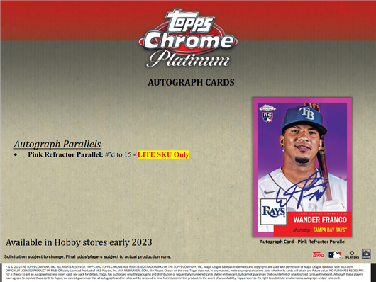 2022 Topps Chrome Platinum Anniversary Baseball Lite 16 Box Case