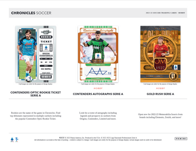 2022-23 Panini Chronicles Soccer Hobby 12 Box Case