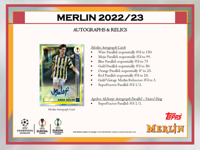 2022-23 Topps UEFA Club Competitions Merlin Chrome Soccer Hobby 12 Box Case