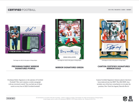 2023 Panini Certified Football Hobby Box