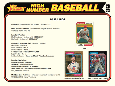2023 Topps Heritage HIGH Number Baseball Hobby 12 Box Case