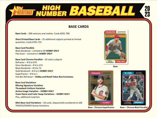 2023 Topps Heritage HIGH Number Baseball Hobby 12 Box Case