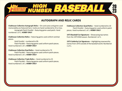 2023 Topps Heritage HIGH Number Baseball Hobby 12 Box Case