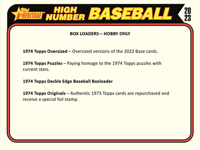 2023 Topps Heritage HIGH Number Baseball Hobby 12 Box Case