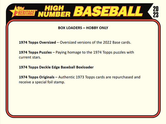 2023 Topps Heritage HIGH Number Baseball Hobby 12 Box Case
