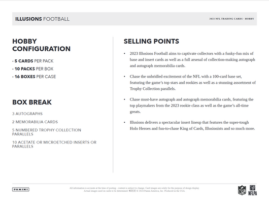 2023 Panini Illusions Football Hobby Box
