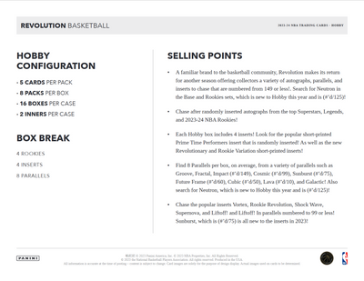 2023-24 Panini Revolution Basketball Hobby 16 Box Case