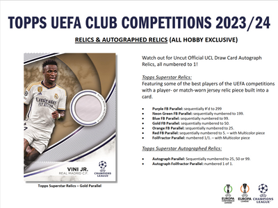 2023-24 Topps UEFA Club Competitions Soccer Hobby 12 Box Case