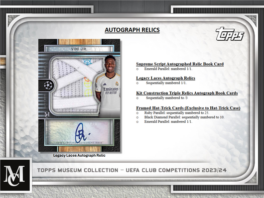 2023-24 Topps UEFA Club Competitions Museum Collection Soccer Hobby 12 Box Case