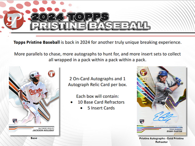 2024 Topps Pristine Baseball Hobby 8 Box Case