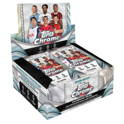 2024-25 Topps UEFA Club Competitions Chrome Soccer Jumbo 8 Box Case