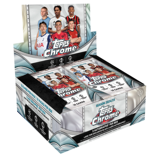2024-25 Topps UEFA Club Competitions Chrome Soccer Jumbo 8 Box Case