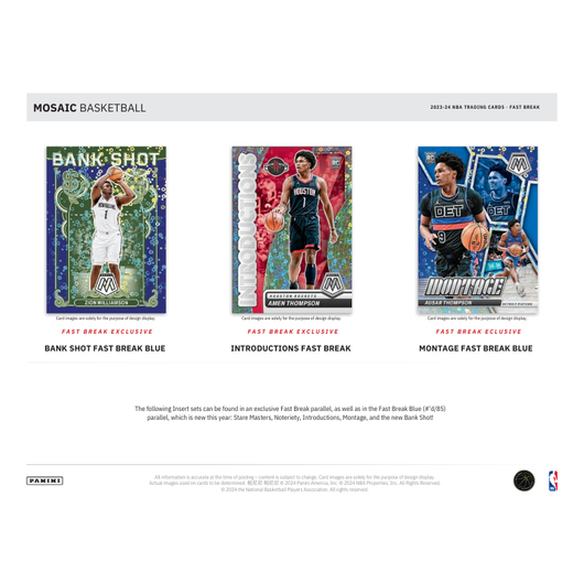 2023/24 Panini Mosaic Basketball Fast Break 20 Box Case
