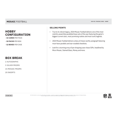 2024 Panini Mosaic Football Hobby 12 Box Case