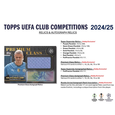 2024/25 Topps UEFA Club Competitions Soccer Hobby 12-Box Case