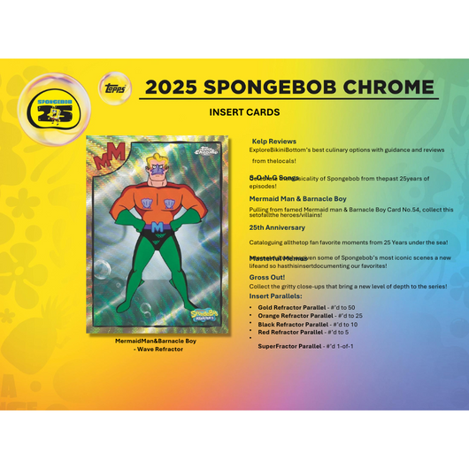 2025 Topps Chrome Spongebob 25th Anniversary Hobby Box