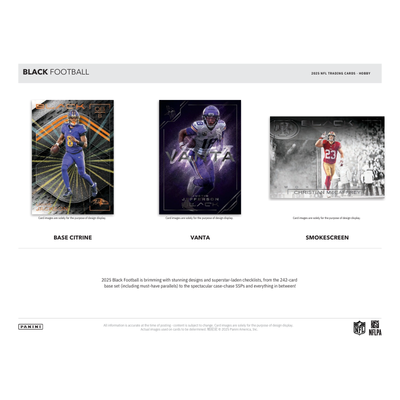 2025 Panini Black Football Hobby 12 Box Case