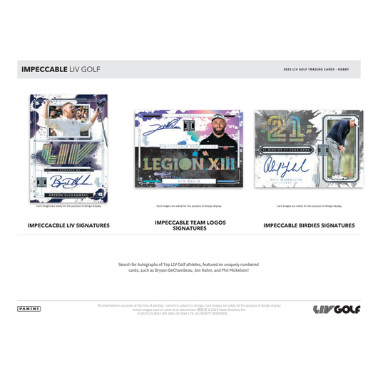 2025 Panini Impeccable LIV Golf Hobby 3 Box Case