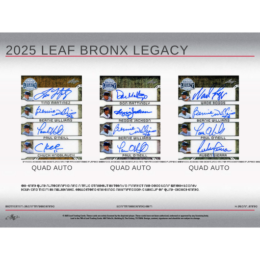 2025 Leaf Bronx Legacy Baseball Hobby Box