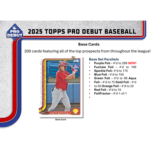 2025 Topps Pro Debut Baseball Jumbo Hobby 8 Box Case