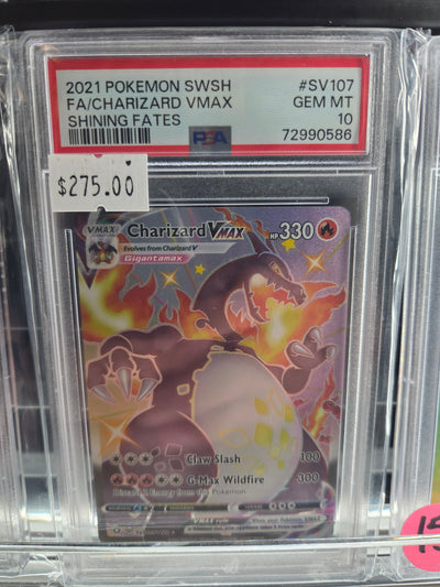 2021 POKEMON SWORD & SHIELD SHINING FATES #SV107 FA/CHARIZARD VMAX SHINING FATES psa 10